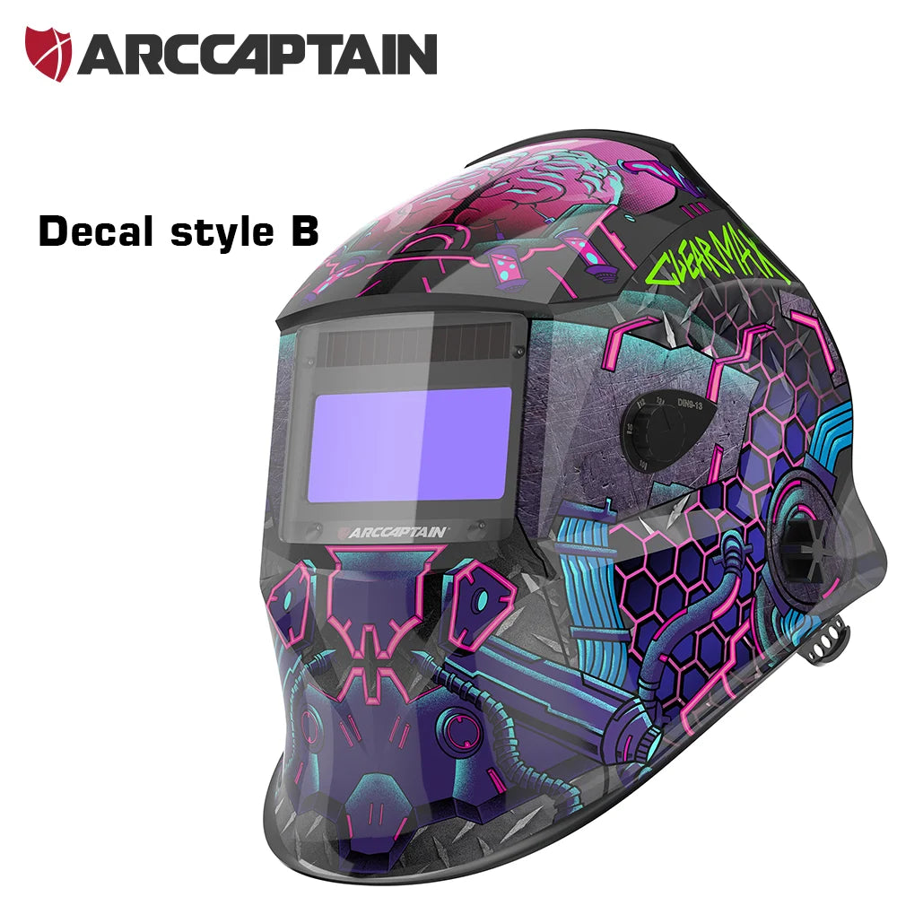 ARCCAPTAIN Welding Helmet Auto Darkening 1/1/1/1 Solar Powered 4 Arc Sensor 1/25000s Welding Hood Face Mask For MIG MAG ARC TIG