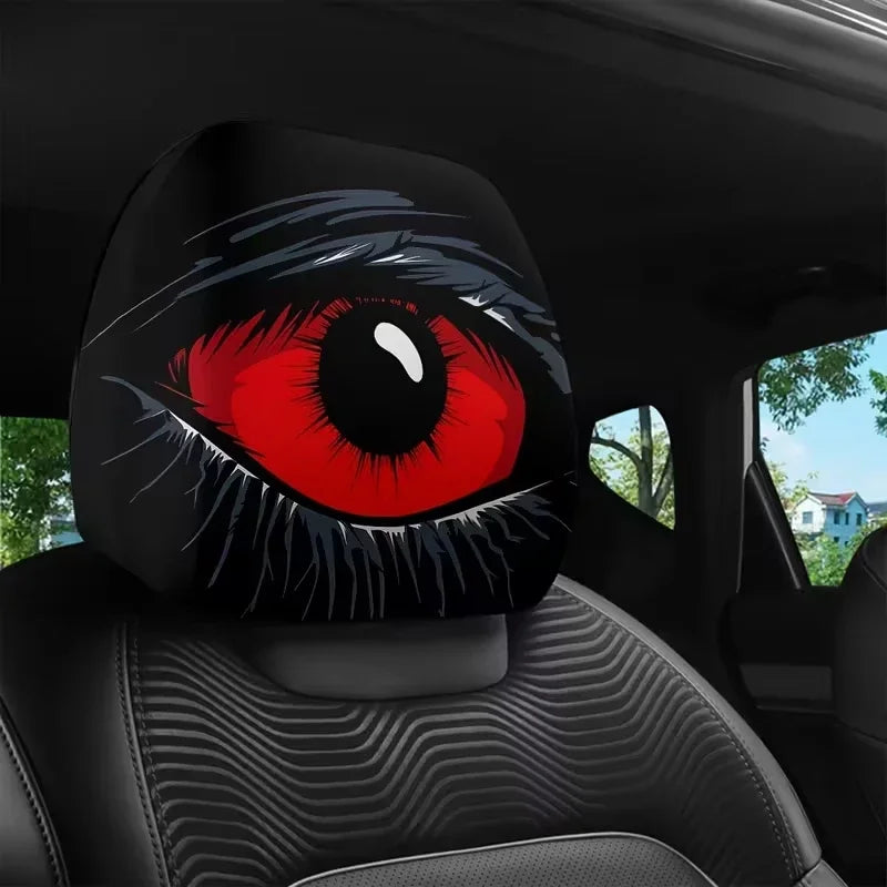 1 PC-Red-eyed Car Headrest Cover Interior Protector Auto Vehicle Accessory