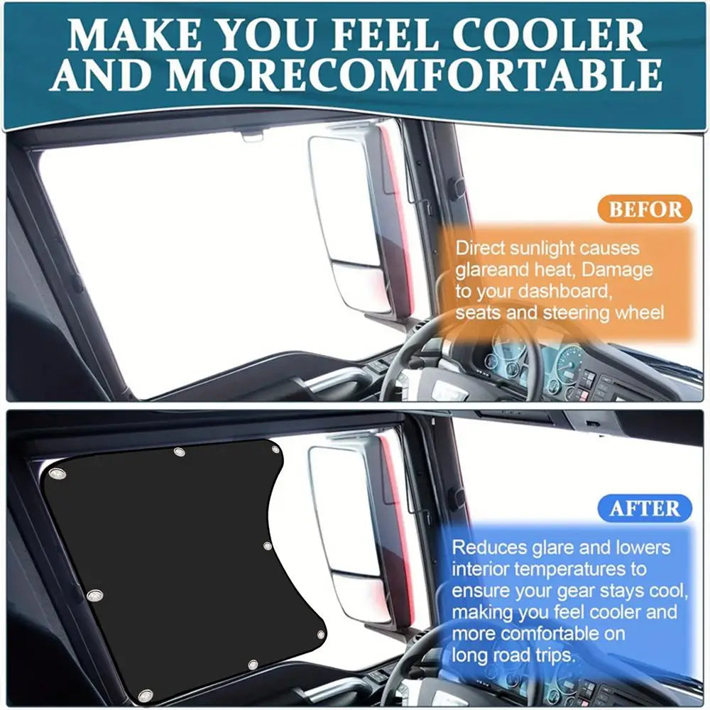 Semi Window Shade Side Window Sun Shade Protective Truck Sun Shade Block Sun