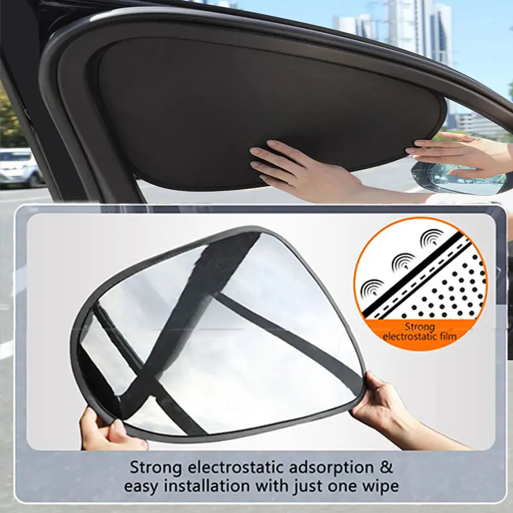 New Electrostatic Sun Visor for Car Side Window 4-Layer Shade Curtains SUV Truck