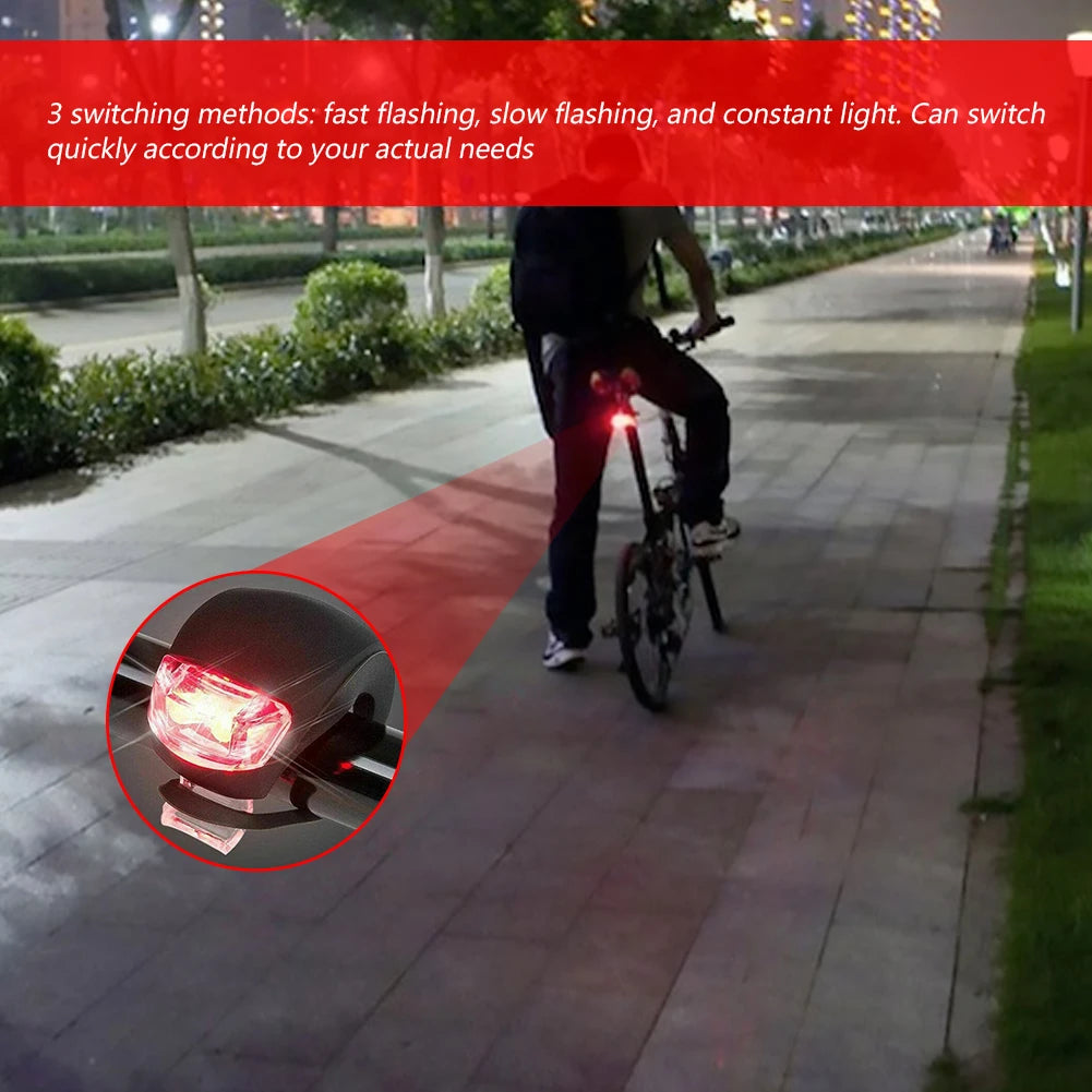 2-10pcs LED Silicone Bicycle Front Rear Light Set 3 Modes Waterproof MTB Mountain Road Bike Cycling Headlight Tail Warning Lamp