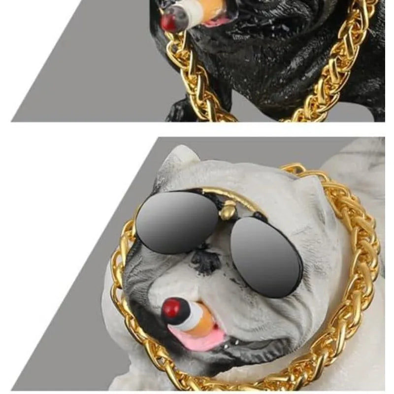 Car Bulldog Ornament Personality High End Bully Dog Dashboard Decoration Resin Premium Automotive Accessory
