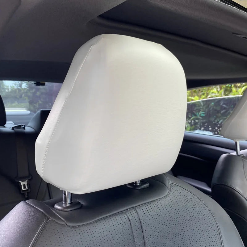 Universal Leather Car Headrest Cover Elastic Waterproof Dustproof Seat