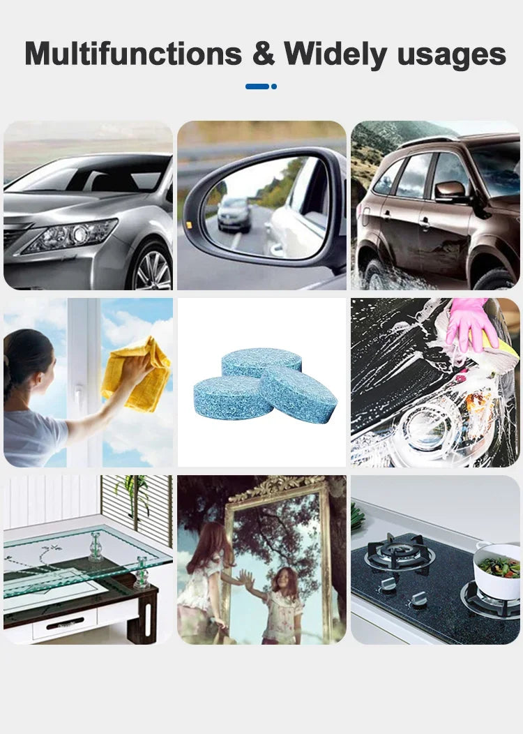 Car Windshield Washer Fluid Concentrated Tablets Solid Effervescent Wiper Tablet Premium Automotive Accessory
