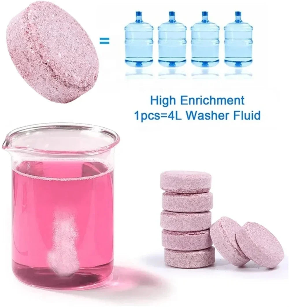 Car Windshield Glass Concentrated Washer Tablets Effervescent Fluid Wiper Solid Premium Automotive Accessory