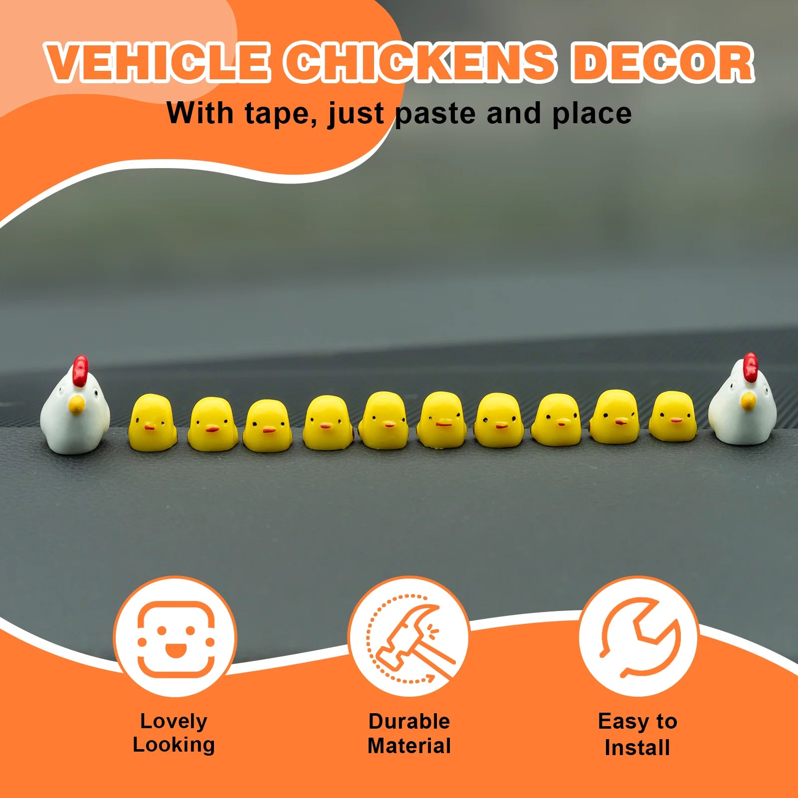 Cute Mini Animal Car Dashboard Accessories Fun Rear view Mirror Decor Interior Premium Automotive Accessory