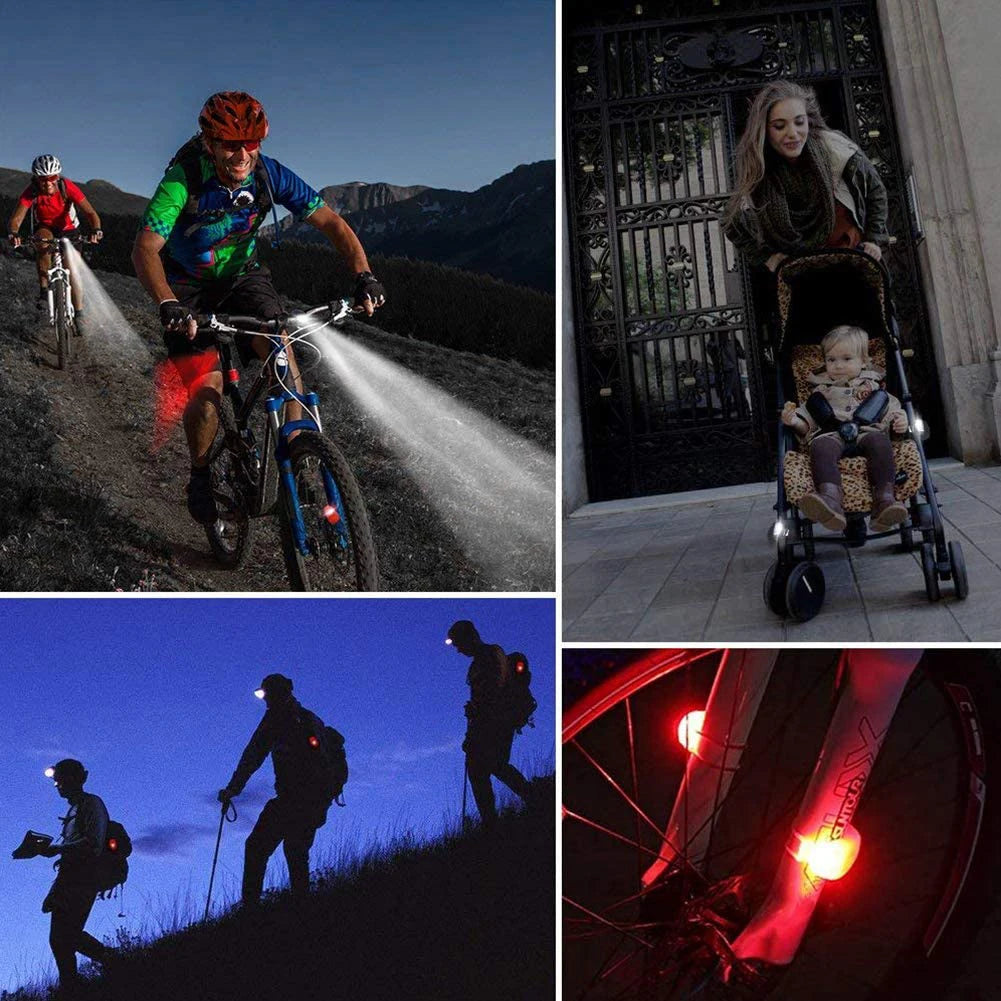 2-10pcs LED Silicone Bicycle Front Rear Light Set 3 Modes Waterproof MTB Mountain Road Bike Cycling Headlight Tail Warning Lamp