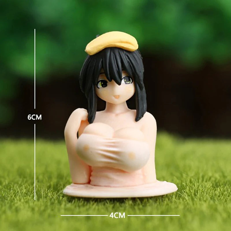 Interior Car Dashboard PVC Decorations Widget Sexy Anime Doll Chest Shaking Premium Automotive Accessory