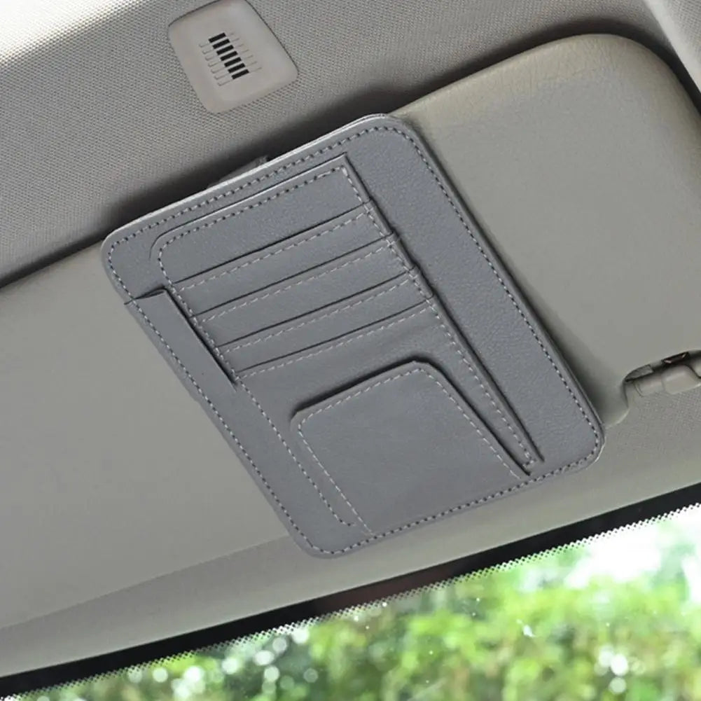 Car Sun Visor Organizer Multi-Pocket Business Card Storage Management Sunglasses