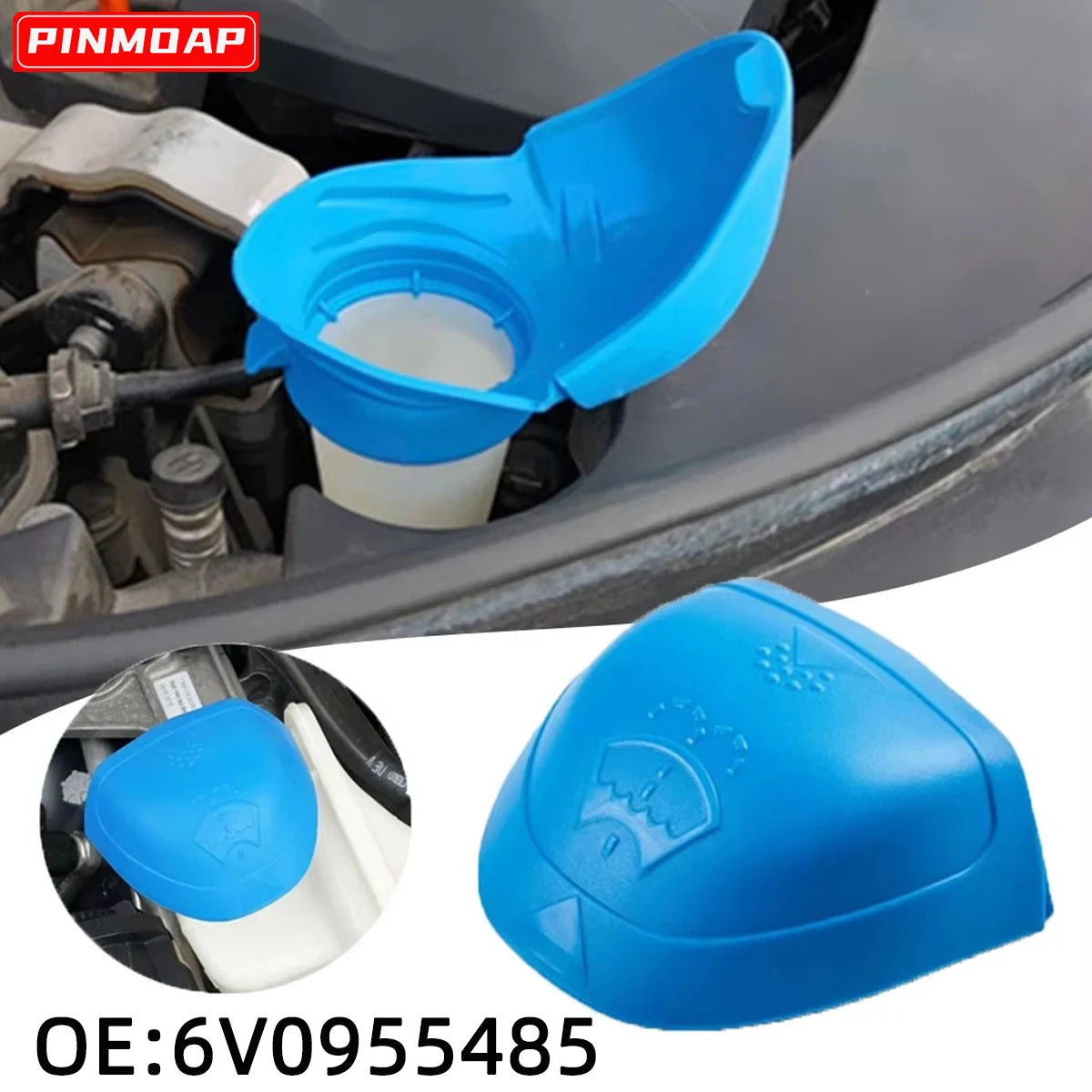 6V0955485 Windshield Wiper Washer Fluid Reservoir Tank Bottle Cap 1PC For VW Premium Automotive Accessory