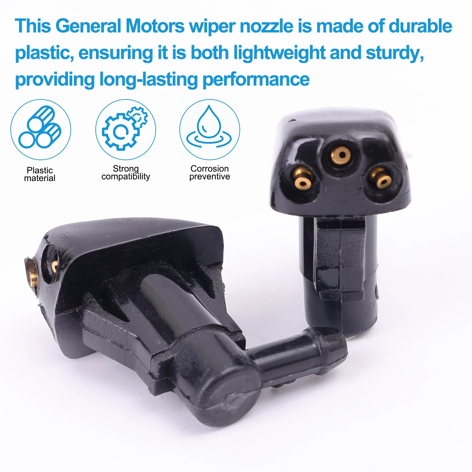 New Car Windshield Wiper Washer Spray Nozzle for Most Models Auto 3 Holes Premium Automotive Accessory