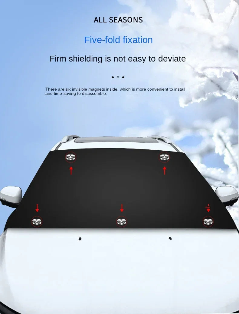 Car Magnetic Snow Shield Winter Front Windshield Cover Anti-frost Sun Protection