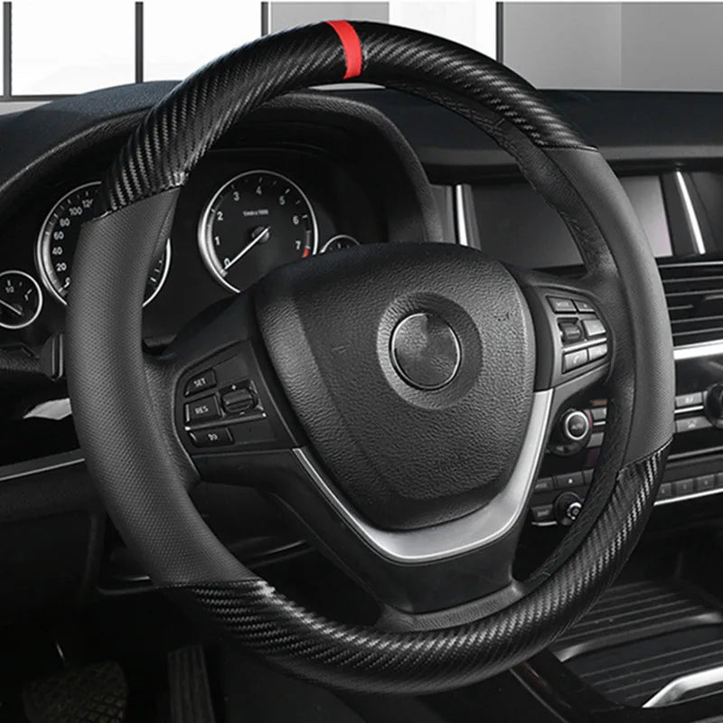 Universal D Shape Car Steering Wheel Cover Breathable Anti Slip Car Decoration