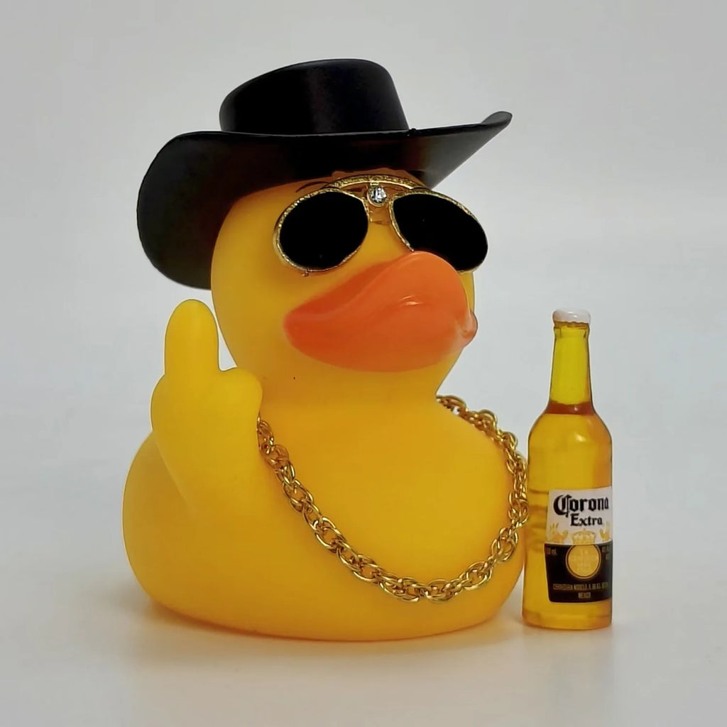 Funny Middle Finger Duck Car Dashboard Decoration Cool Rubber with Small Wine Premium Automotive Accessory