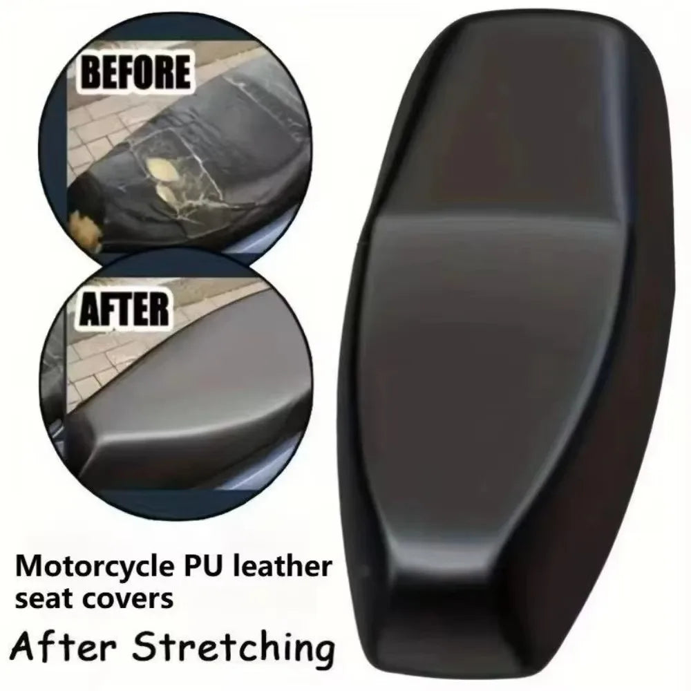 Motorcycle Seat Cover Elastic PU Leather Motorbike Protector Cushion Interior