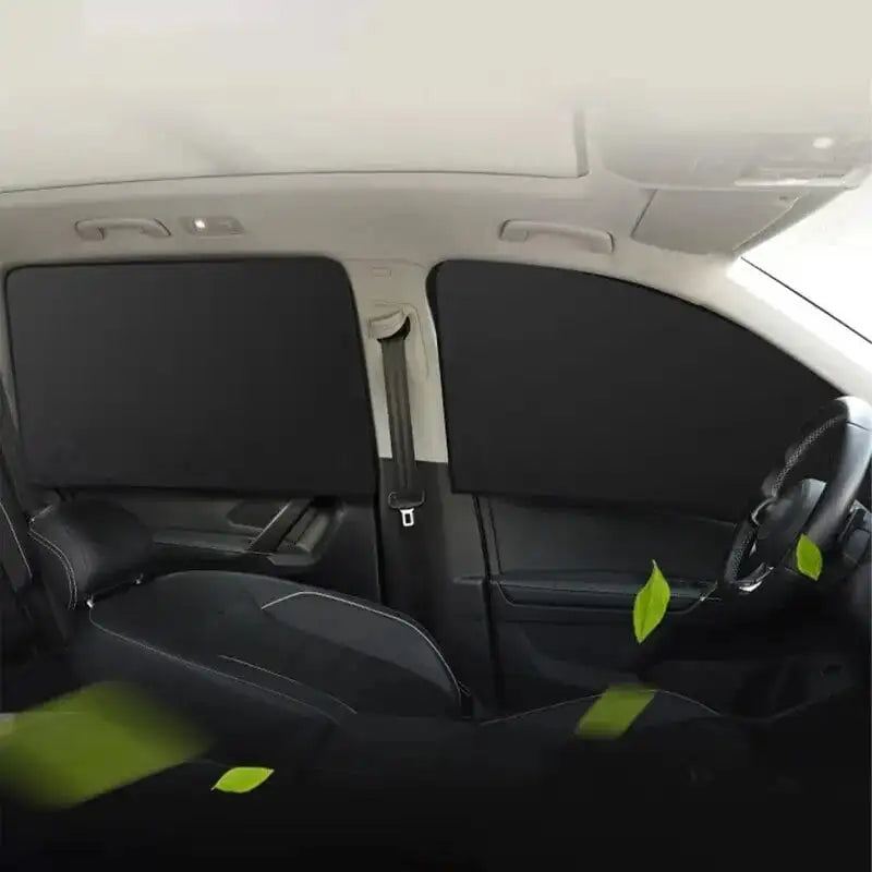 2Pcs Car Side Window Sun Shade Magnet Privacy Curtains UV Reflection Anti Glare