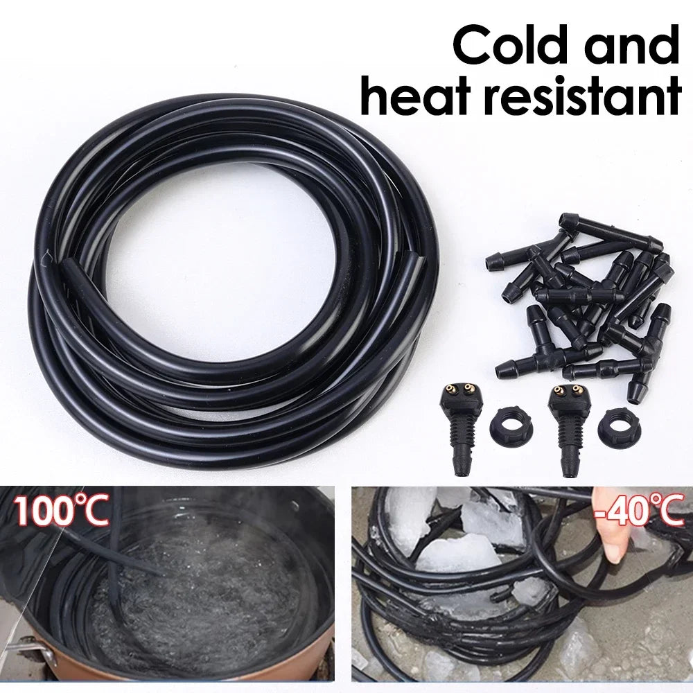 Car Auto Windshield Washer Hose Wiper Blade Pipe Jet Spray Nozzle Water Fluid Premium Automotive Accessory