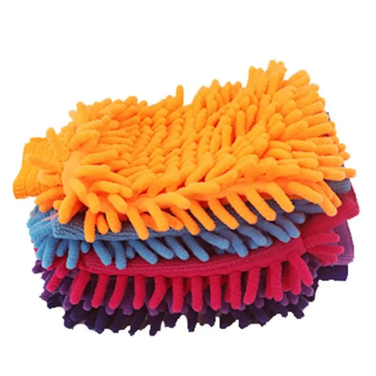 Car Wash Gloves Chenille Coral Fleece Washing Wiper Cleaning Towel Auto Dust Premium Automotive Accessory