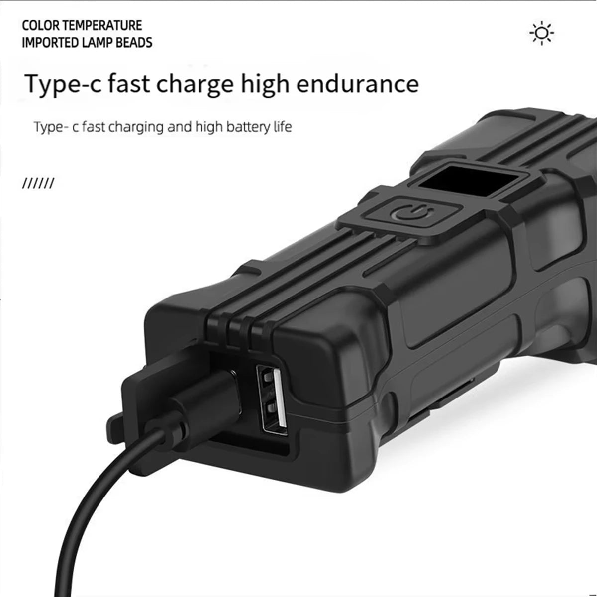 Bicycle Front Rear Light 1800mAh LED Bike Light 6500K Bike Head Lamp Flashlight 360 Rotation 500LM with Horn Bicycle Accessories