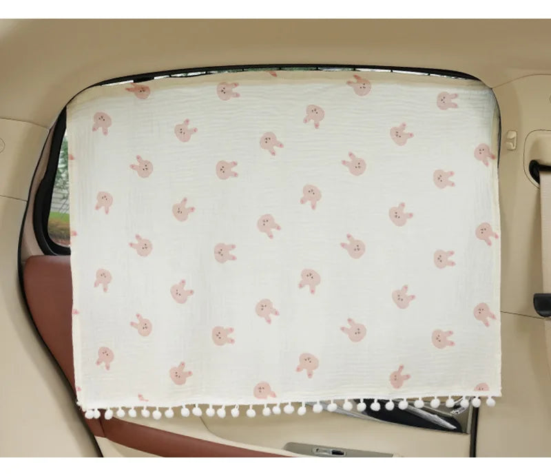Cartoon Car Curtains Car Sunshade Side Curtains Embedded Rail Car with Sun