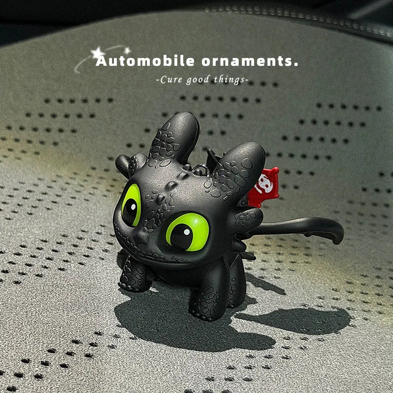 Genuine Cute Glowing Toothless Car Interior Ornament, Night Fury Wings Can Move Premium Automotive Accessory