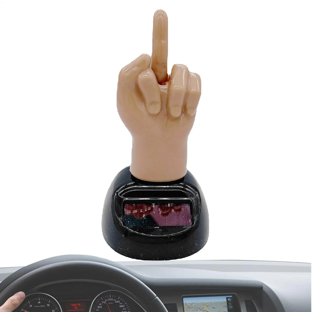 Creative Finger Solar Powered Shaking Car Ornament Funny Dashboard Decoration Premium Automotive Accessory