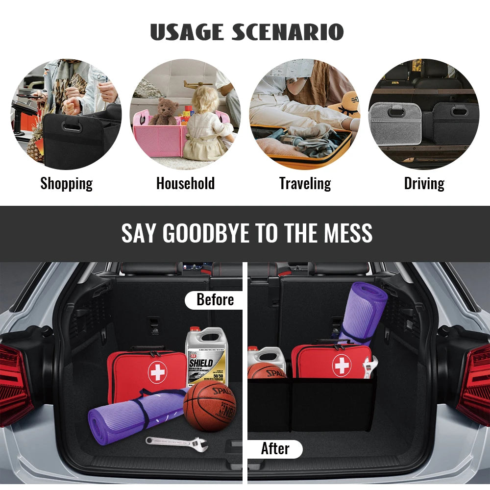 Trunk Organizer for suv Foldable portable car storage box camping outdoor Truck