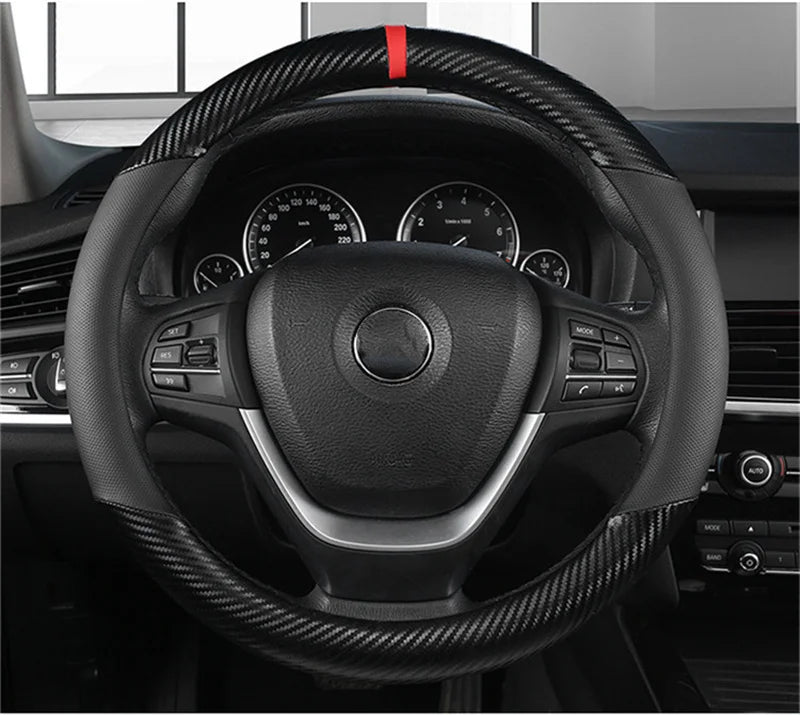 Universal D Shape Car Steering Wheel Cover Breathable Anti Slip Car Decoration