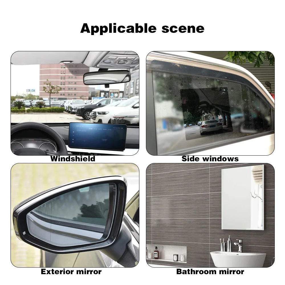 4PCS Car Rainproof Film 2 Auto Rearview Mirror Side Windows Waterproof Anti-fog Premium Automotive Accessory