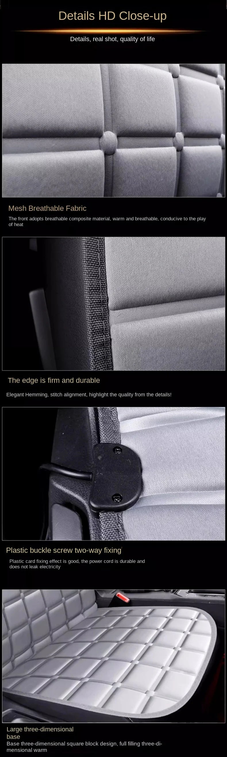 Car black heating seat cushion winter electric quick Interior Protector Auto Veh