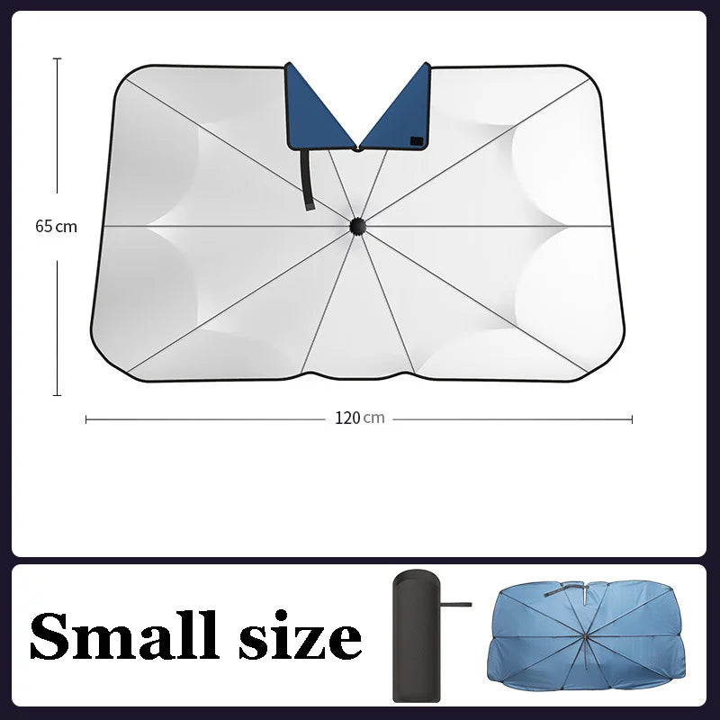 Car Sunshade Windshield Umbrella with 360° Rotation Bendable Handle Front Window