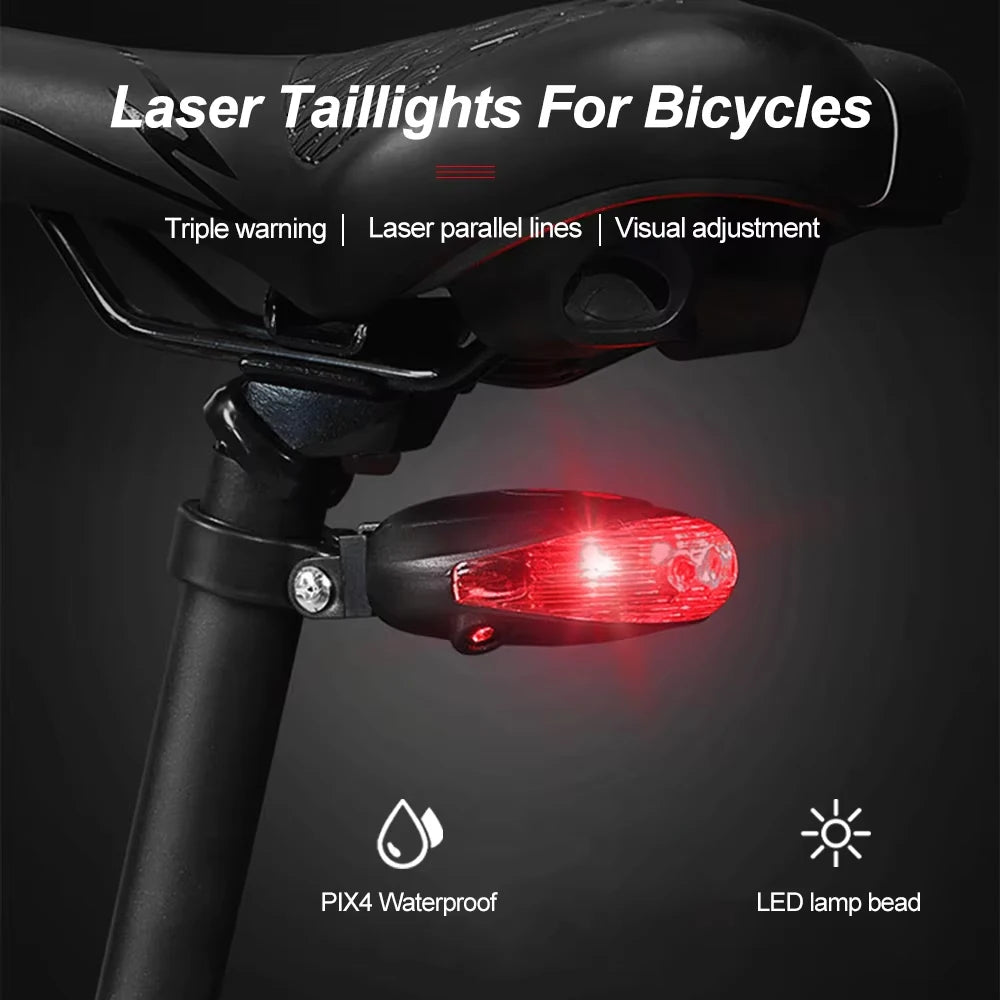 5 LED Bicycle Tail Lamp Night Riding Red Safety Warning Light Bike Tail Light Waterproof Outdoor Cycling Taillights
