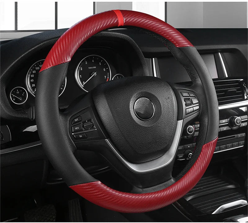 Universal D Shape Car Steering Wheel Cover Breathable Anti Slip Car Decoration