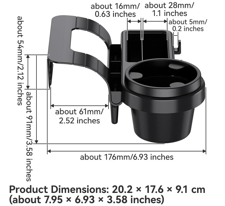 Car Cup Stand Phone Holder Mount Tray Side Door Window Storage Barrel Pocket