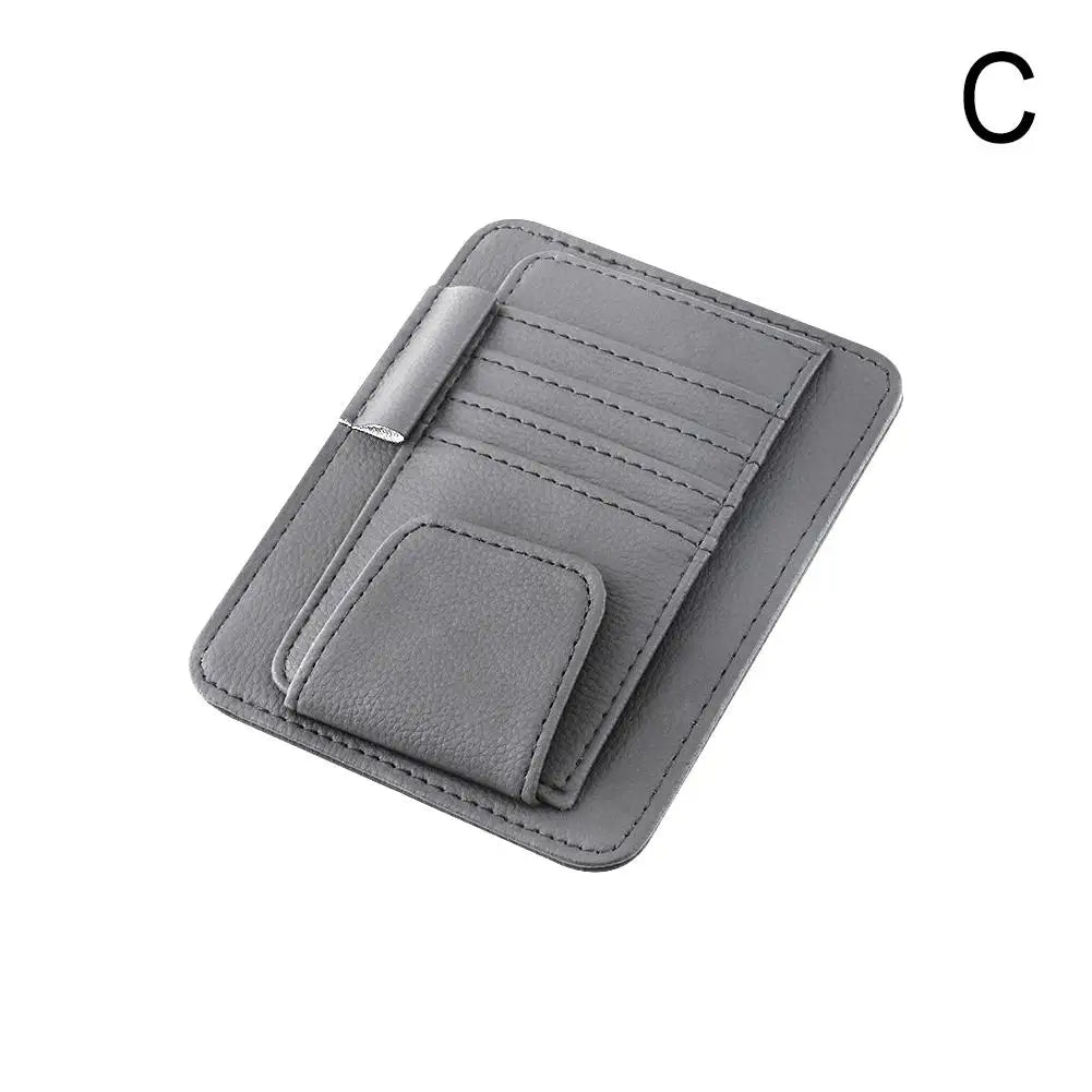 Car Sun Visor Organizer Multi-Pocket Business Card Storage Management Sunglasses