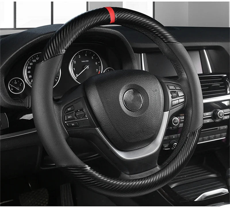 Universal D Shape Car Steering Wheel Cover Breathable Anti Slip Car Decoration