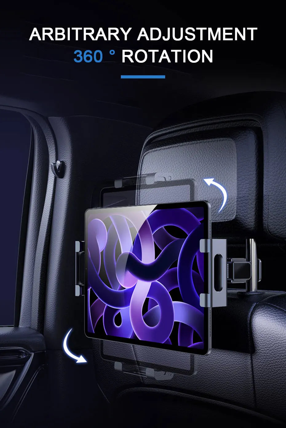 SEAMETAL Upgraded Car Headrest Phone Holder Telescopic Anti Shake Auto Table