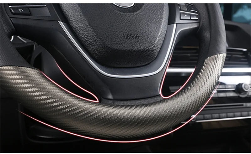 Universal D Shape Car Steering Wheel Cover Breathable Anti Slip Car Decoration
