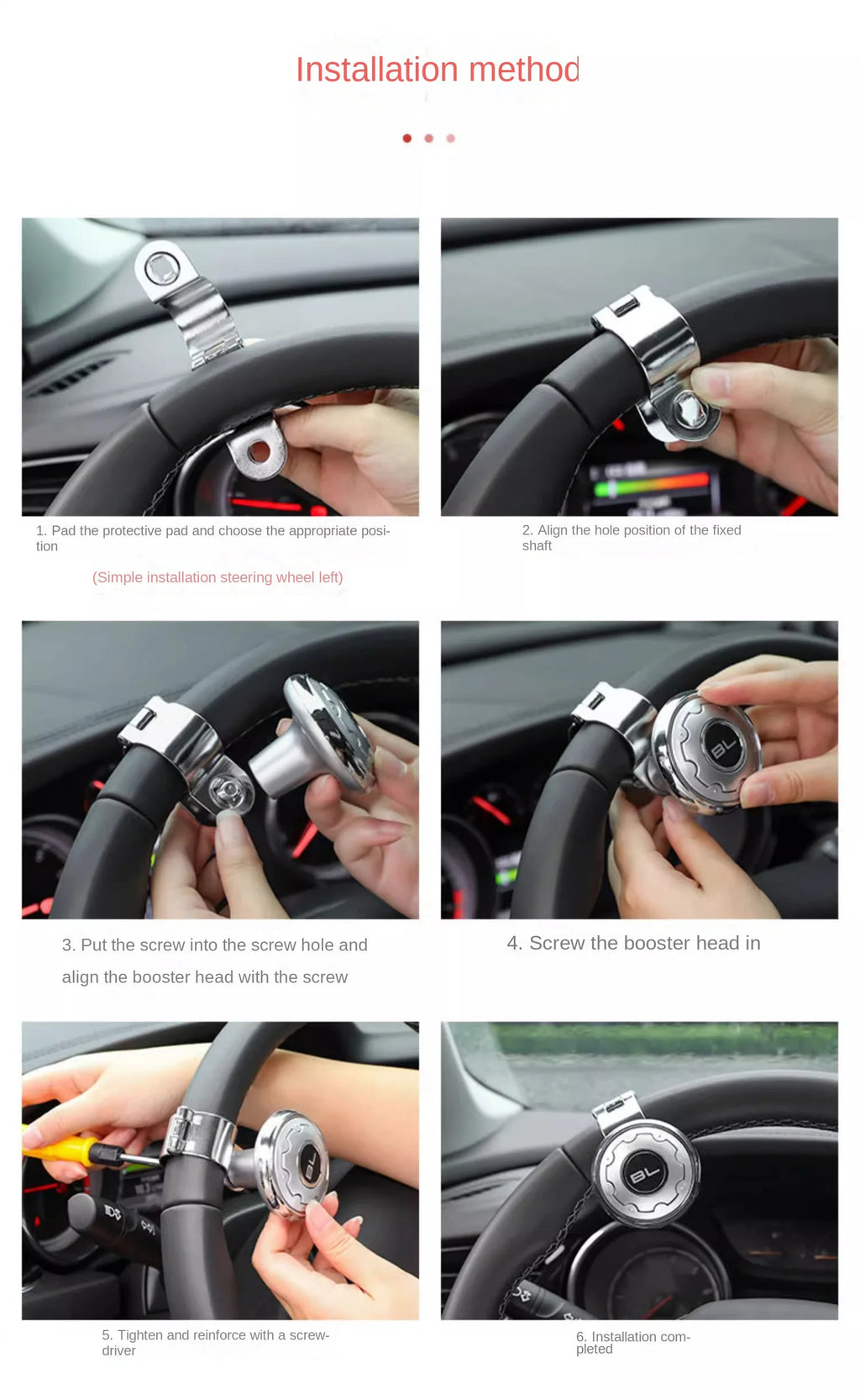 Car Steering Wheel Booster Ball Turning Spinner Knob Bearing Power Handle