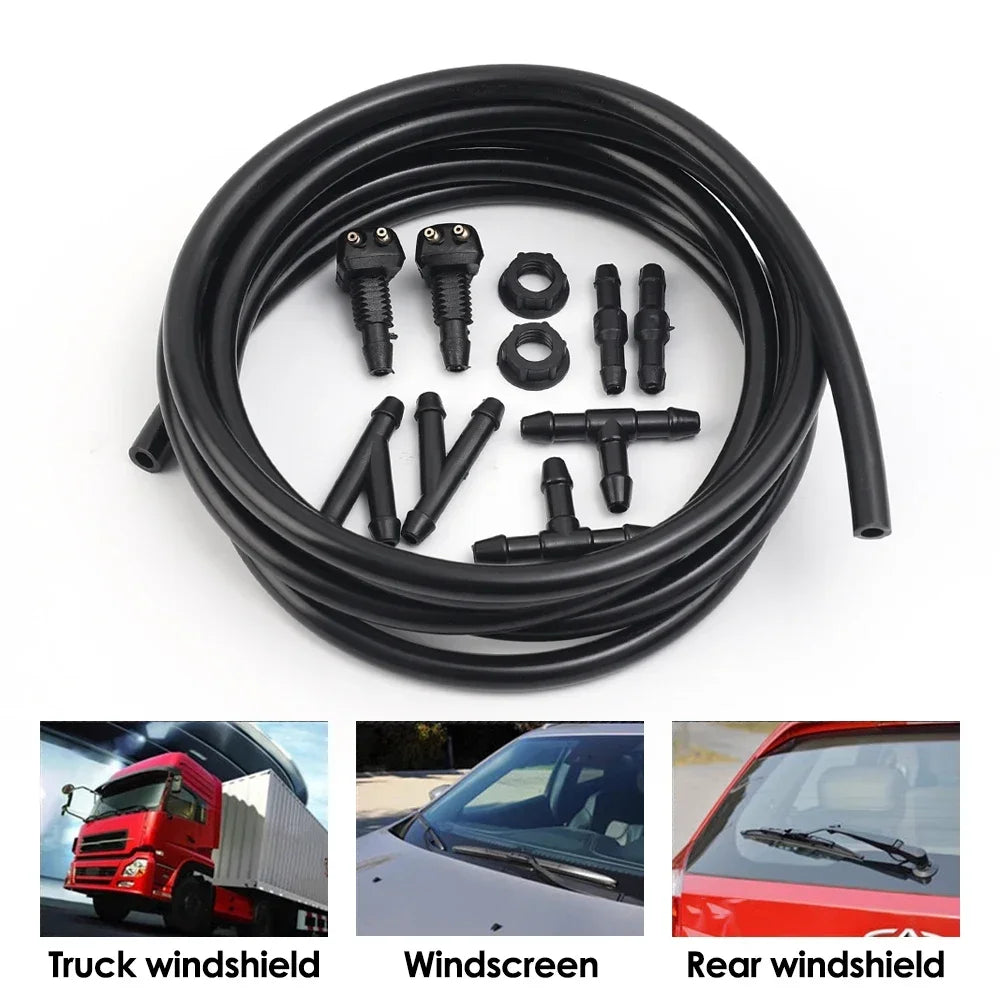 Car Auto Windshield Washer Hose Wiper Blade Pipe Jet Spray Nozzle Water Fluid Premium Automotive Accessory