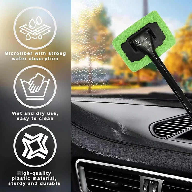 Car Window Cleaner Brush Kit Windshield Cleaning Wash Tool Inside Interior Auto Premium Automotive Accessory