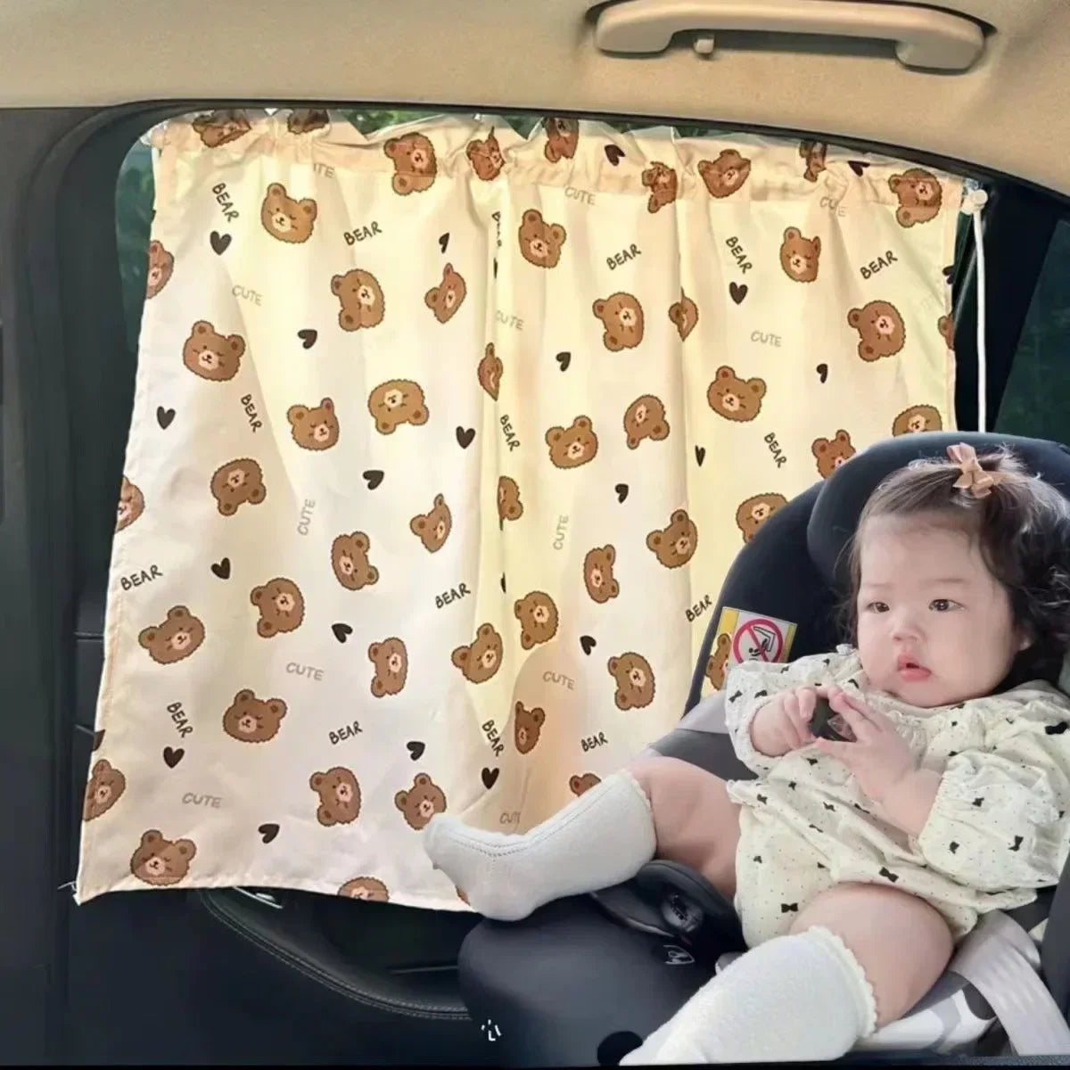 Suction Cup Curtain Shade Car Window Sunshade Cover Cartoon Universal Side
