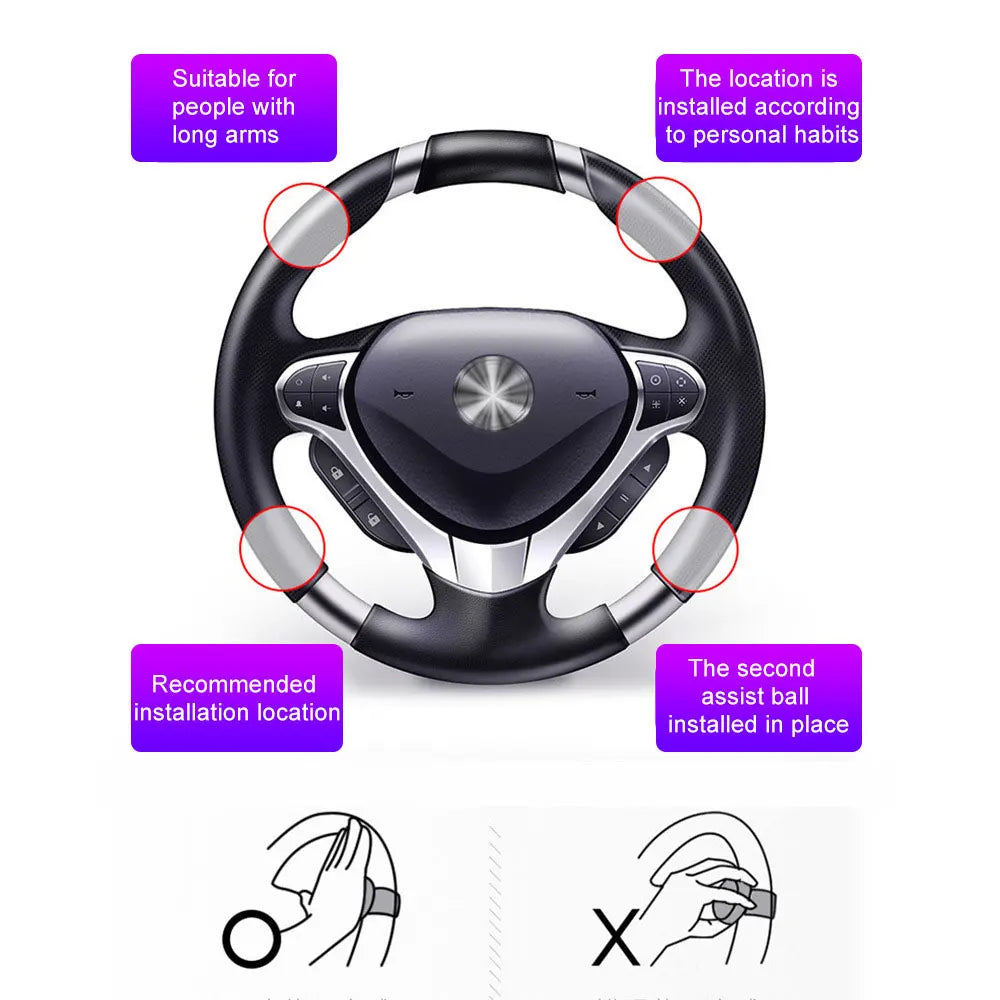 Car Steering Wheel Rotary Knob 360 Degree Rotation Metal Bearing Electric Handle