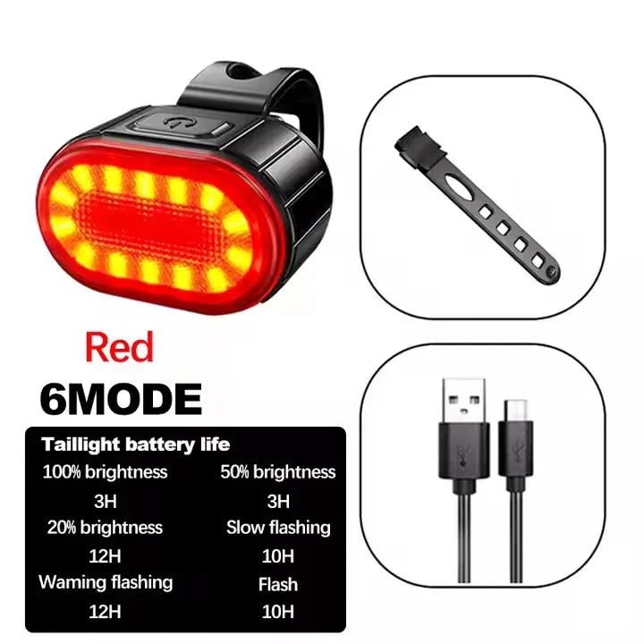Cycling Bicycle Front Rear Light Set Bike USB Charge Headlight Light MTB Waterproof Taillight LED Lantern Bicycle Accessories