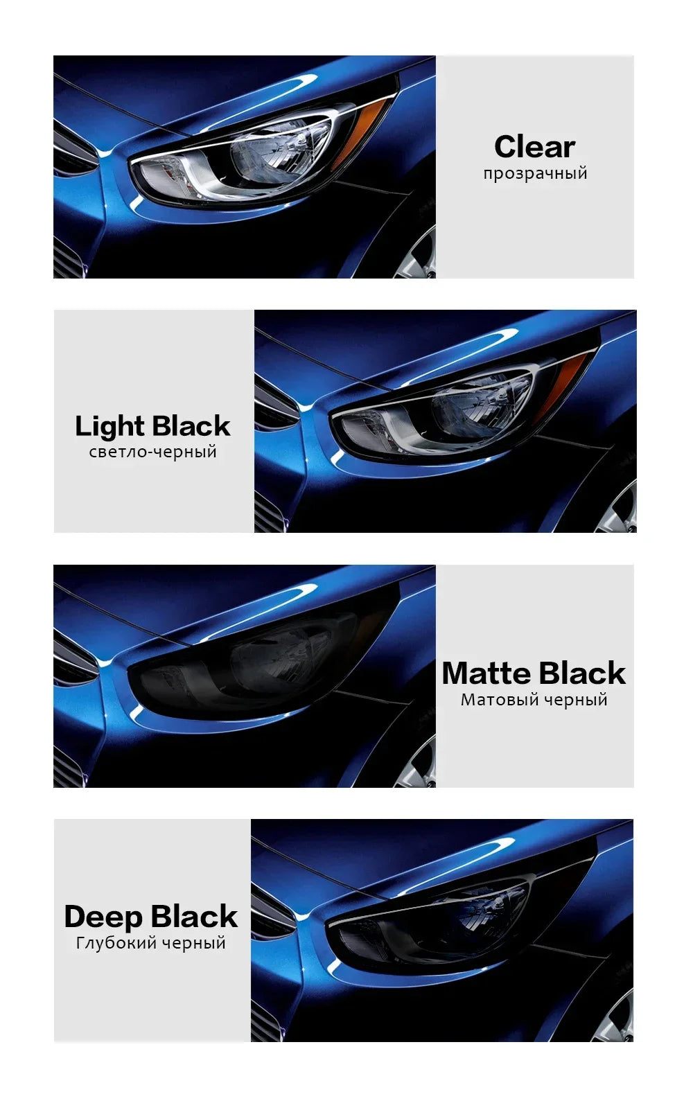 40cm Car Headlight Taillight Smoke Black PVC Films Tint Headlight Taillight Wrap Cover Stickers for Motorcycle Car Accessories