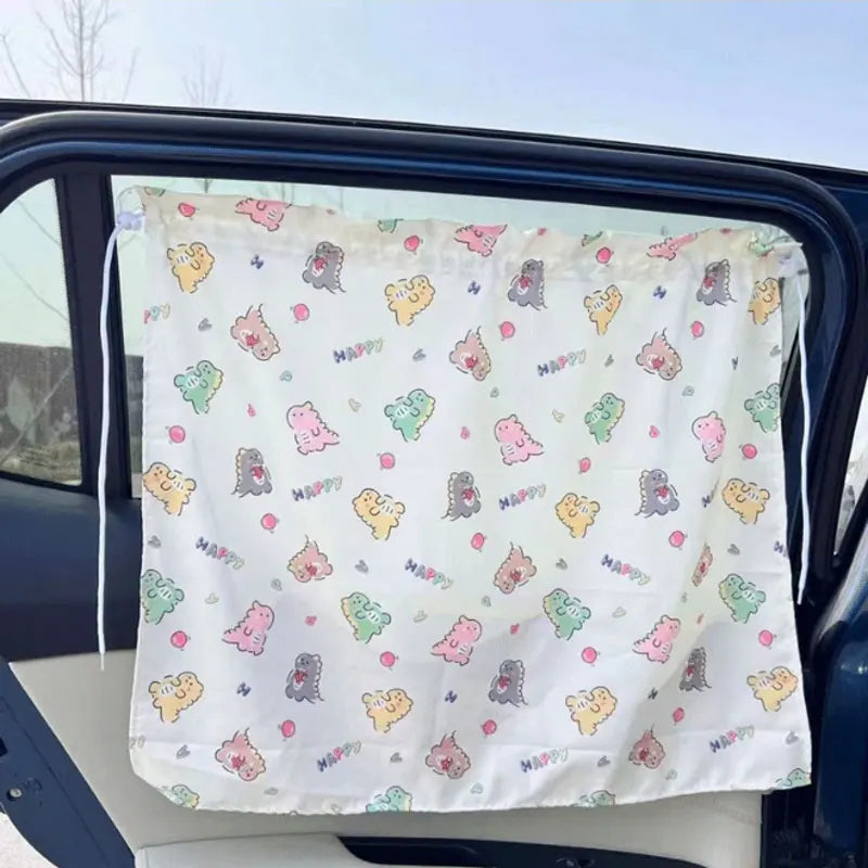 Suction Cup Curtain In The Car Window Sunshade Cover Cartoon Universal Side