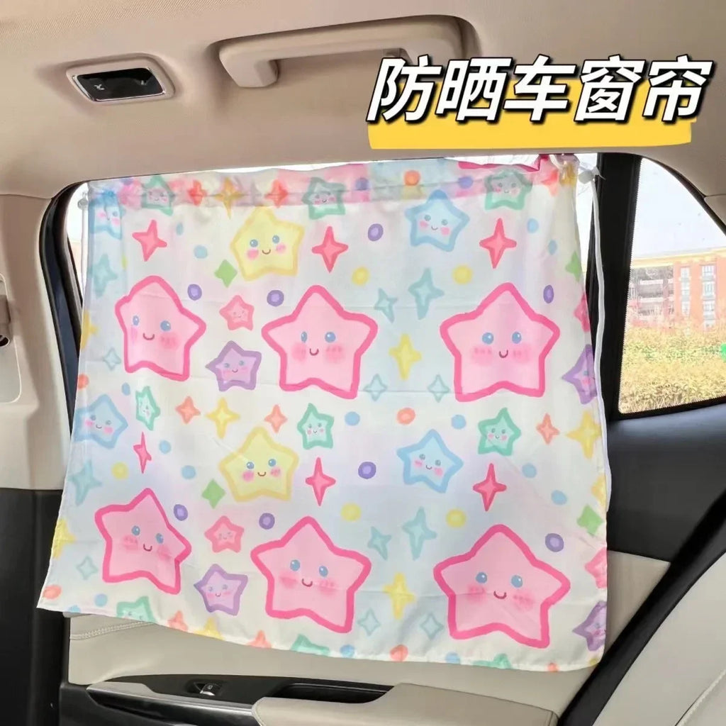 Suction Cup Curtain Shade Car Window Sunshade Cover Cartoon Universal Side