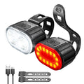 Cycling Bicycle Front Rear Light Set Bike Type C Rechargeable Flashlight Light MTB Waterproof Taillight LED Lantern Bike Parts