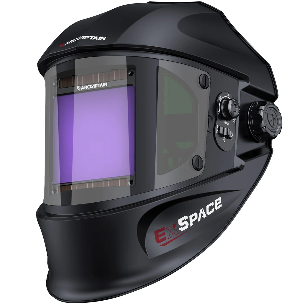 Auto Darkening Welding Helmet - ARCCAPTAIN With 180° Side View 4 Arc Sensor 1/1/1/1 True Color Welding Helmet For ARC MIG TIG CUT