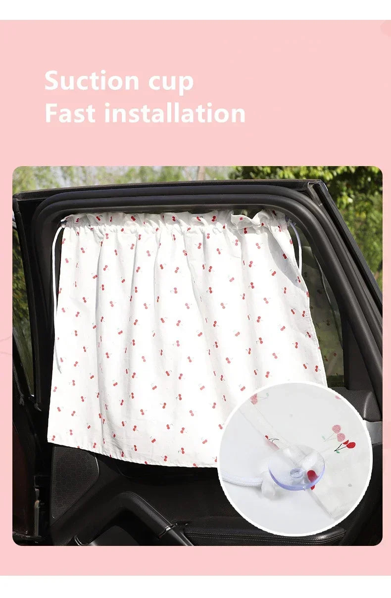 Suction Cup Curtain Shade Car Window Sunshade Cover Cartoon Universal Side